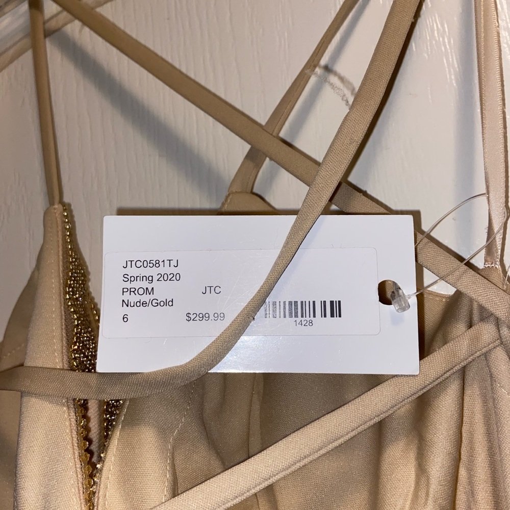 Gold prom dress, size 6